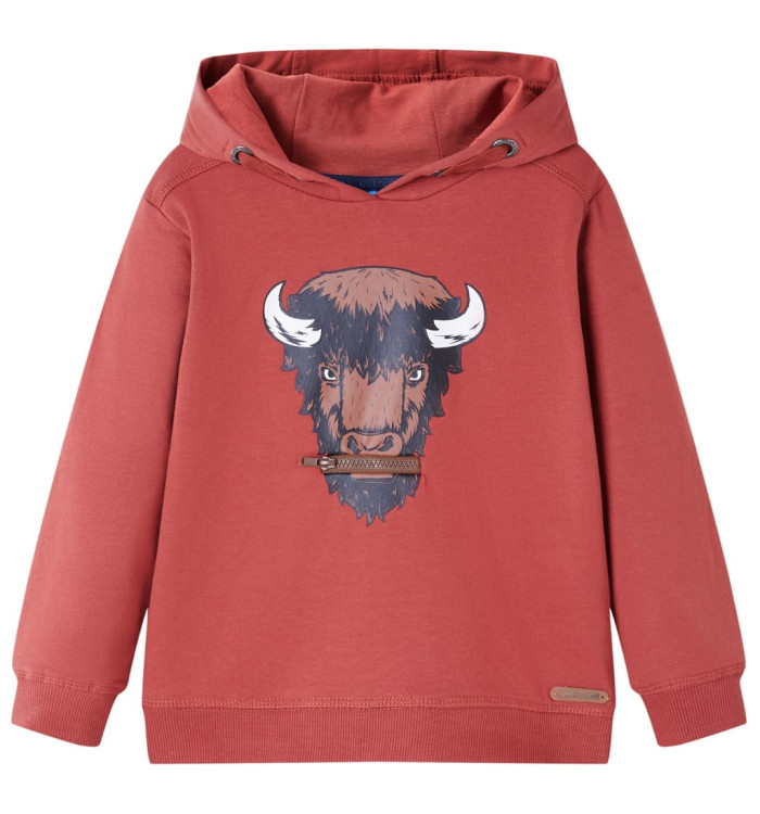 Sweatshirt à capuche pour enfants rouge brûlé 128 | Mobilier & Déco