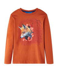 T-shirt enfants à manches longues rouille clair 92 | Mobilier & Déco
