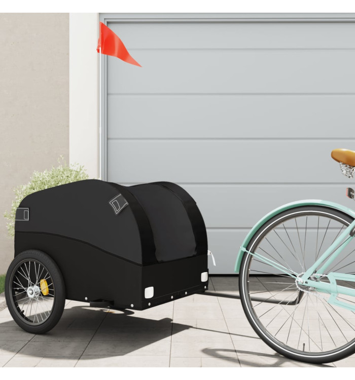 Remorque de vélo noir 45 kg fer | Mobilier & Déco