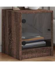 Tables de chevet et portes vitrées 2pcs chêne marron 35x37x42cm | Mobilier & Déco