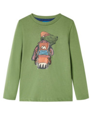 T-shirt enfants à manches longues kaki clair 92 | Mobilier & Déco
