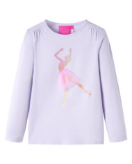 T-shirt enfants à manches longues lilas clair 104 | Mobilier & Déco