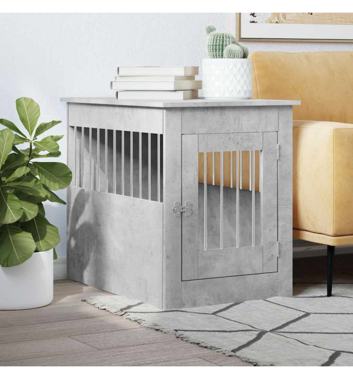 Meuble de cage pour chiens gris béton 55x80x68 cm | Mobilier & Déco