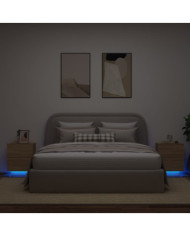 Armoires de chevet et lumières LED 2 pcs chêne sonoma | Mobilier & Déco