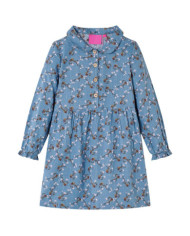 Robe pour enfants à manches longues bleu essence 128 | Mobilier & Déco