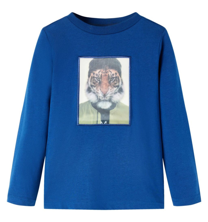 T-shirt enfants à manches longues bleu foncé 116 | Mobilier & Déco