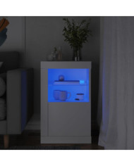 Armoire latérale avec éclairage LED blanc bois d'ingénierie | Mobilier & Déco
