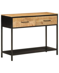Table console 100x35x76 cm bois massif de manguier et fer | Mobilier & Déco