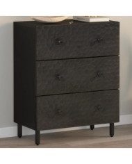 Armoire latérale noir 60x33x75 cm bois massif de manguier | Mobilier & Déco