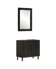 Ensemble d'armoires de salle de bain 2 pcs bois manguier massif | Mobilier & Déco
