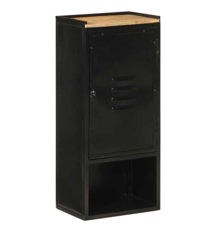 Armoire de salle de bain 40x27x90 cm fer et bois de manguier | Mobilier & Déco