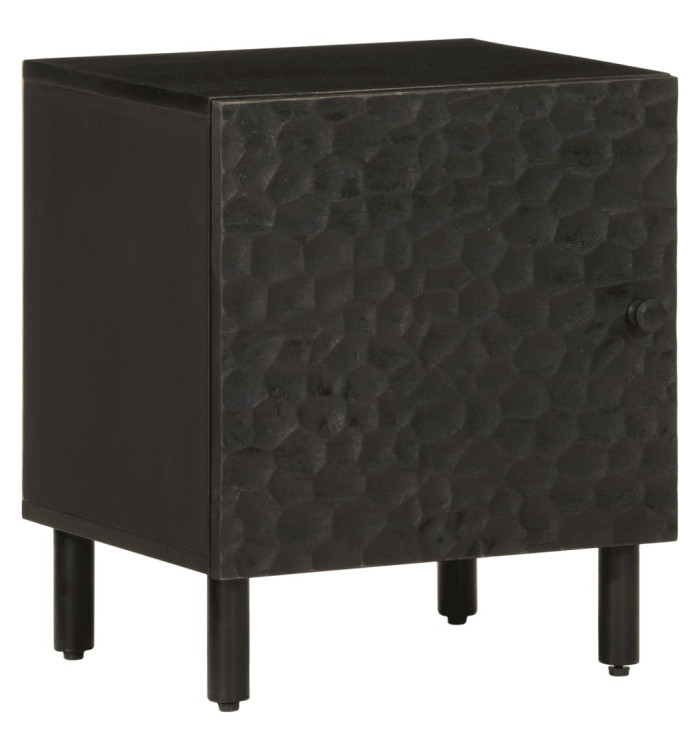 Table de chevet noir 40x33x46 cm bois de manguier solide | Mobilier & Déco