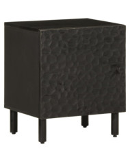 Table de chevet noir 40x33x46 cm bois de manguier solide | Mobilier & Déco