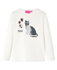 T-shirt pour enfants à manches longues écru 92 | Mobilier & Déco
