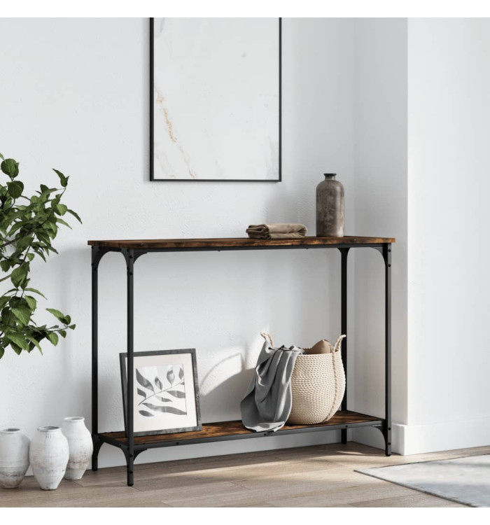 Table console chêne fumé 101x30,5x75 cm bois d'ingénierie | Mobilier & Déco
