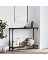 Table console chêne fumé 101x30,5x75 cm bois d'ingénierie | Mobilier & Déco