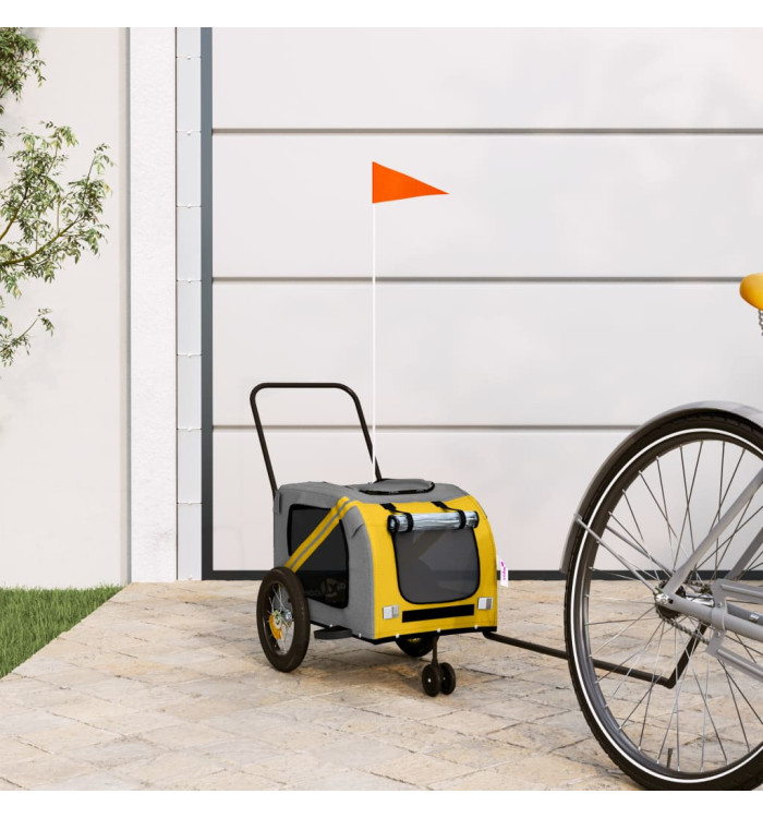 Remorque de vélo pour animaux de compagnie jaune et noir | Mobilier & Déco