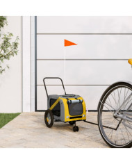Remorque de vélo pour animaux de compagnie jaune et noir | Mobilier & Déco