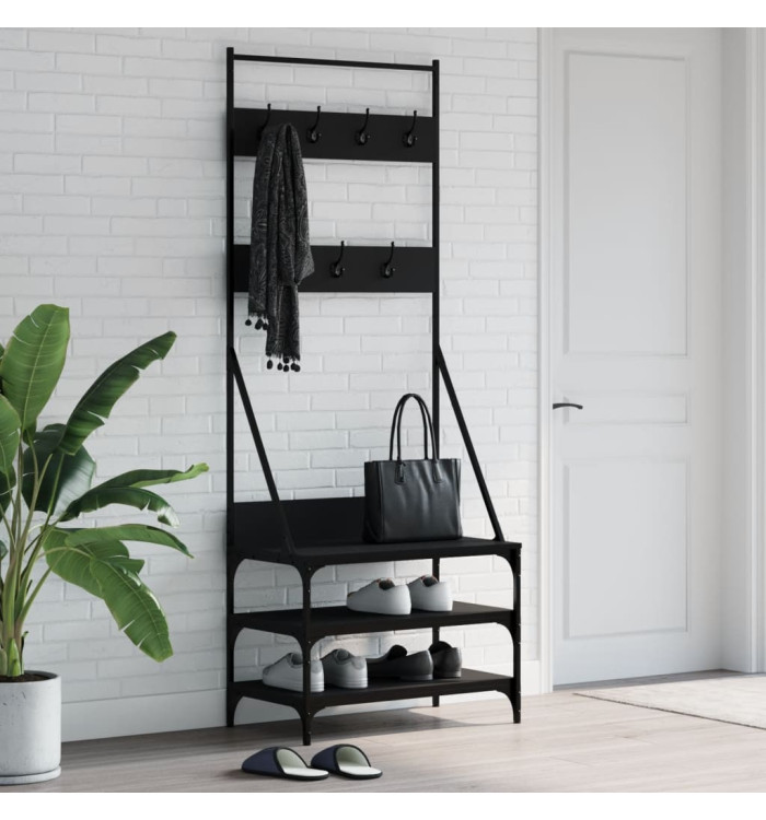 Porte-vêtements et rangement des chaussures noir 70x40x184 cm | Mobilier & Déco