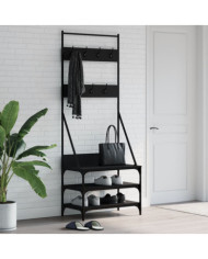 Porte-vêtements et rangement des chaussures noir 70x40x184 cm | Mobilier & Déco