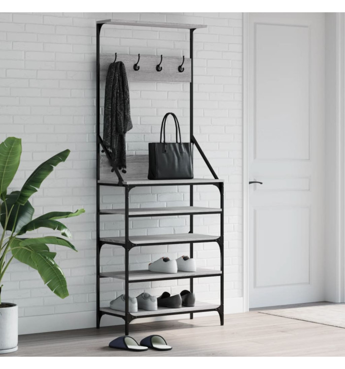 Porte-vêtements et rangement des chaussures sonoma gris | Mobilier & Déco