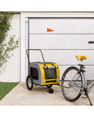 Remorque de vélo pour animaux de compagnie jaune et gris | Mobilier & Déco