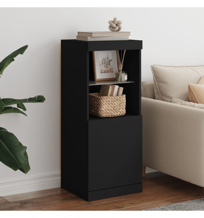 Buffet avec lumières LED noir 41x37x100 cm | Mobilier & Déco