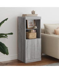 Buffet avec lumières LED sonoma gris 41x37x100 cm | Mobilier & Déco