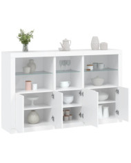 Buffet avec lumières LED blanc 162x37x100 cm | Mobilier & Déco