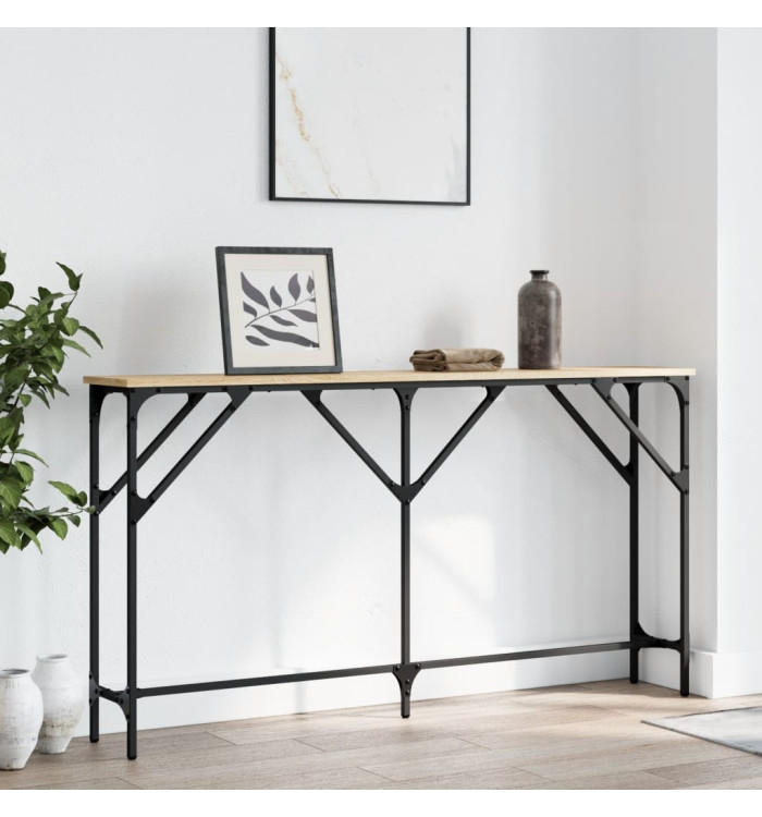 Table console chêne sonoma 140x23x75 cm bois d'ingénierie | Mobilier & Déco