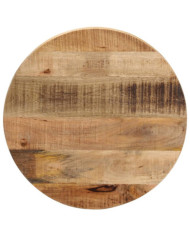 Dessus de table Ø 60x3,8 cm rond bois massif de manguier brut | Mobilier & Déco