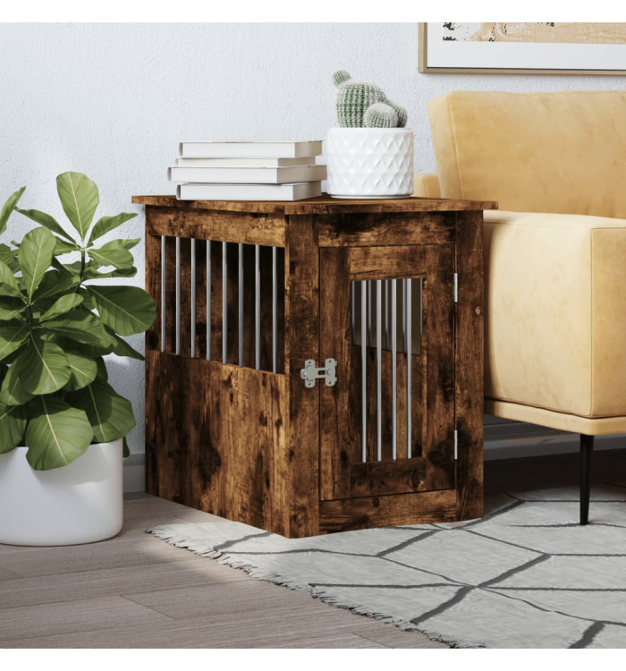 Meuble de cage pour chiens chêne fumé 45x62x59 cm | Mobilier & Déco