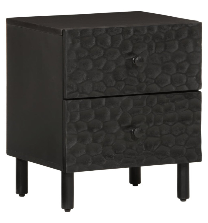 Table de chevet noir 40x33x46 cm bois de manguier solide | Mobilier & Déco