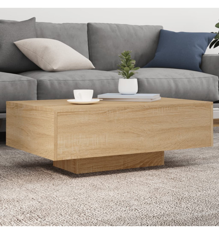 Table basse avec lumières LED chêne sonoma 85x55x31 cm | Mobilier & Déco