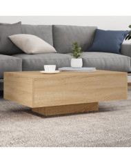Table basse avec lumières LED chêne sonoma 85x55x31 cm | Mobilier & Déco