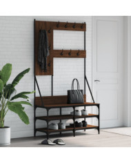 Porte-vêtements et rangement des chaussures chêne marron | Mobilier & Déco