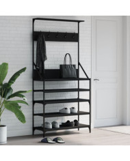 Porte-vêtements et rangement des chaussures noir 90x34x184 cm | Mobilier & Déco