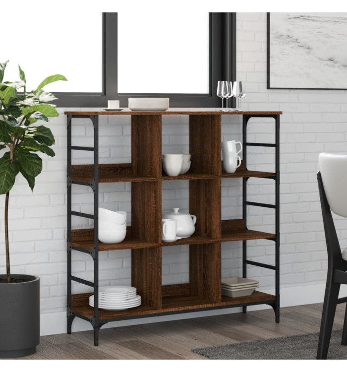 Buffet chêne marron 102x32x103,5 cm bois d'ingénierie | Mobilier & Déco