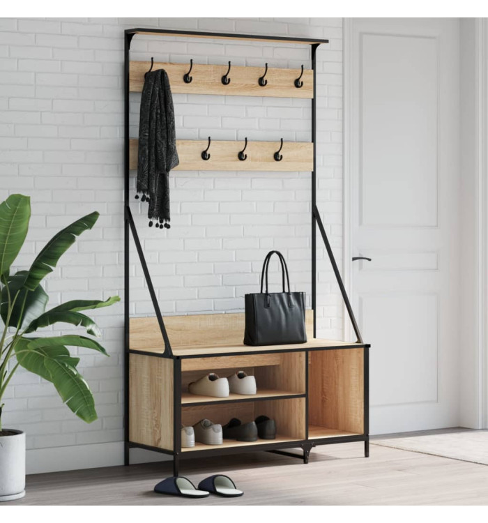 Porte-vêtements et rangement des chaussures chêne sonoma | Mobilier & Déco