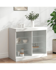 Buffet avec lumières LED blanc 81x37x67 cm | Mobilier & Déco