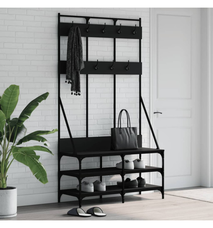 Porte-vêtements et rangement des chaussures noir 100x40x184 cm | Mobilier & Déco