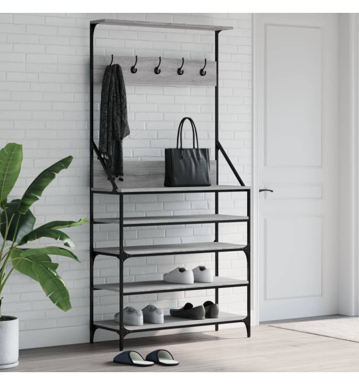 Porte-vêtements et rangement des chaussures sonoma gris | Mobilier & Déco