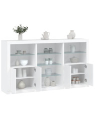 Buffet avec lumières LED blanc 181,5x37x100 cm | Mobilier & Déco