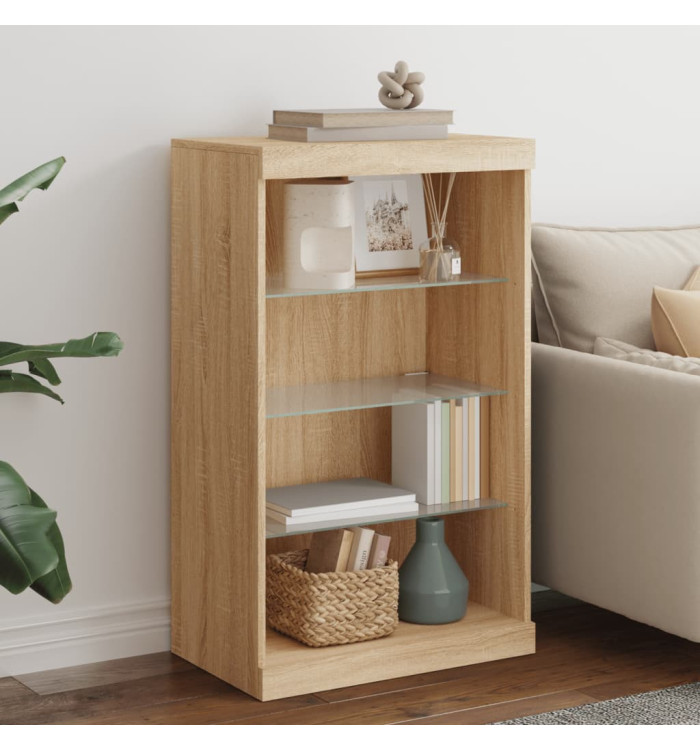 Buffet avec lumières LED chêne sonoma 60,5x37x100 cm | Mobilier & Déco