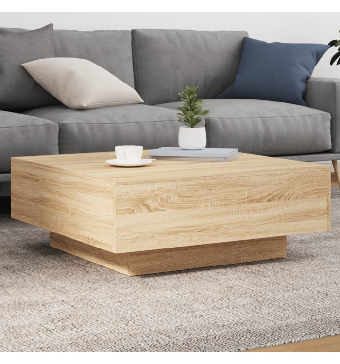 Table basse chêne sonoma 80x80x31 cm bois d'ingénierie | Mobilier & Déco