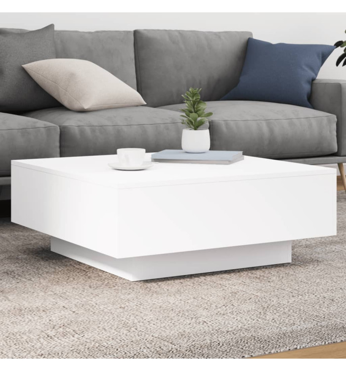 Table basse blanc 80x80x31 cm bois d'ingénierie | Mobilier & Déco
