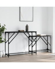 Tables console gigognes 2 pcs noir bois d'ingénierie | Mobilier & Déco