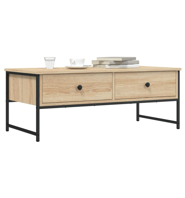 Table basse chêne sonoma 101x49x39,5 cm bois d'ingénierie | Mobilier & Déco
