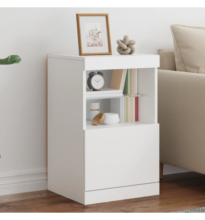 Buffet avec lumières LED blanc 41x37x67 cm | Mobilier & Déco