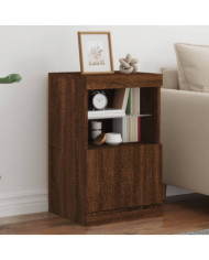 Buffet avec lumières LED chêne marron 41x37x67 cm | Mobilier & Déco